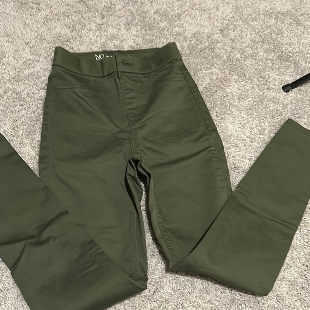 Olive Green High-Waisted Leggings